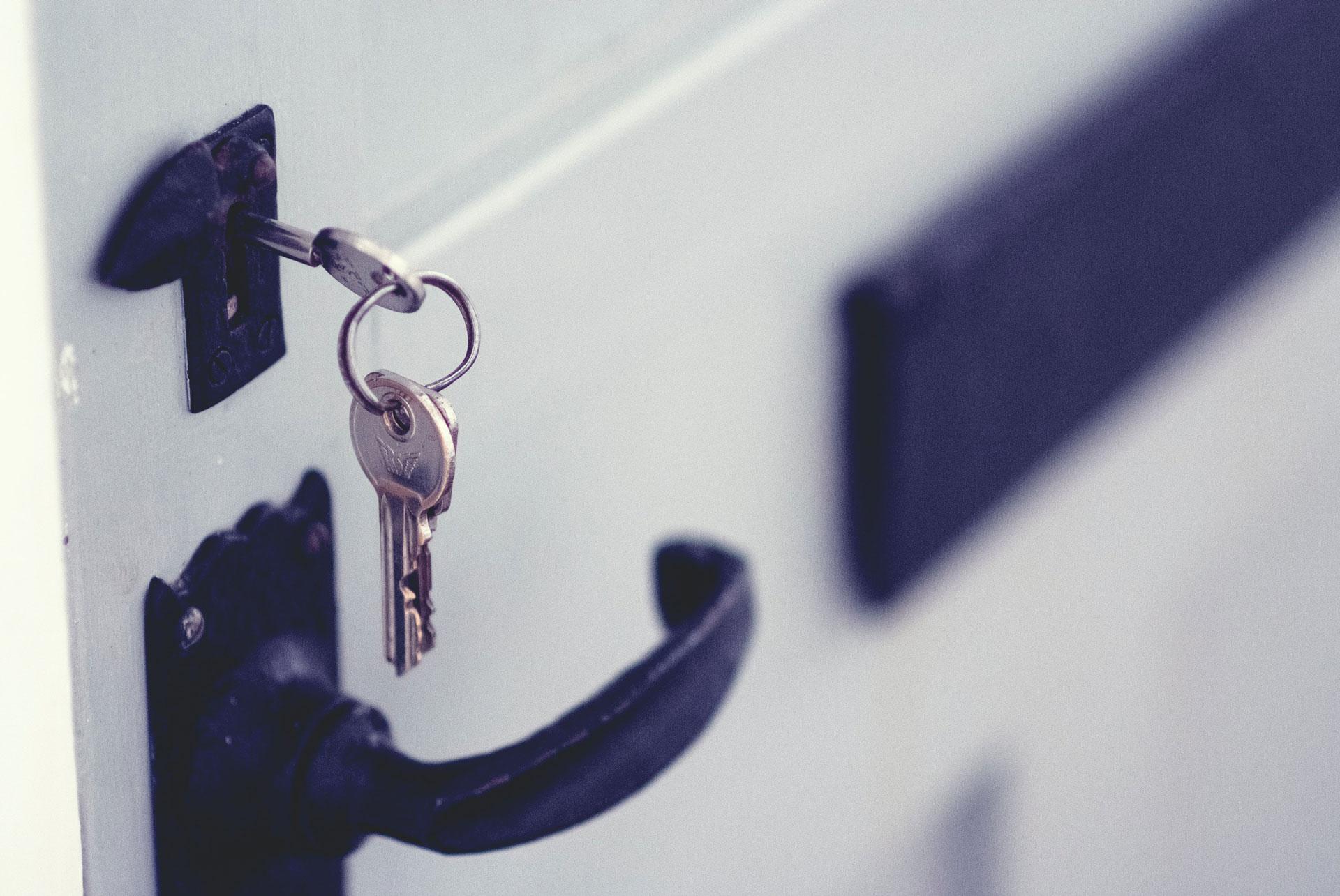 door with keys in the door lock