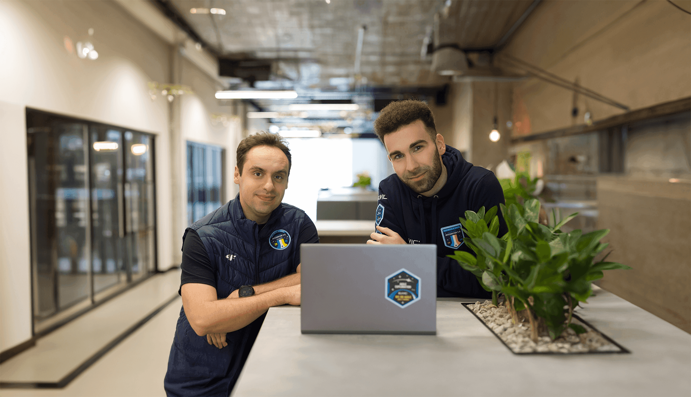 Euvic team with laptop