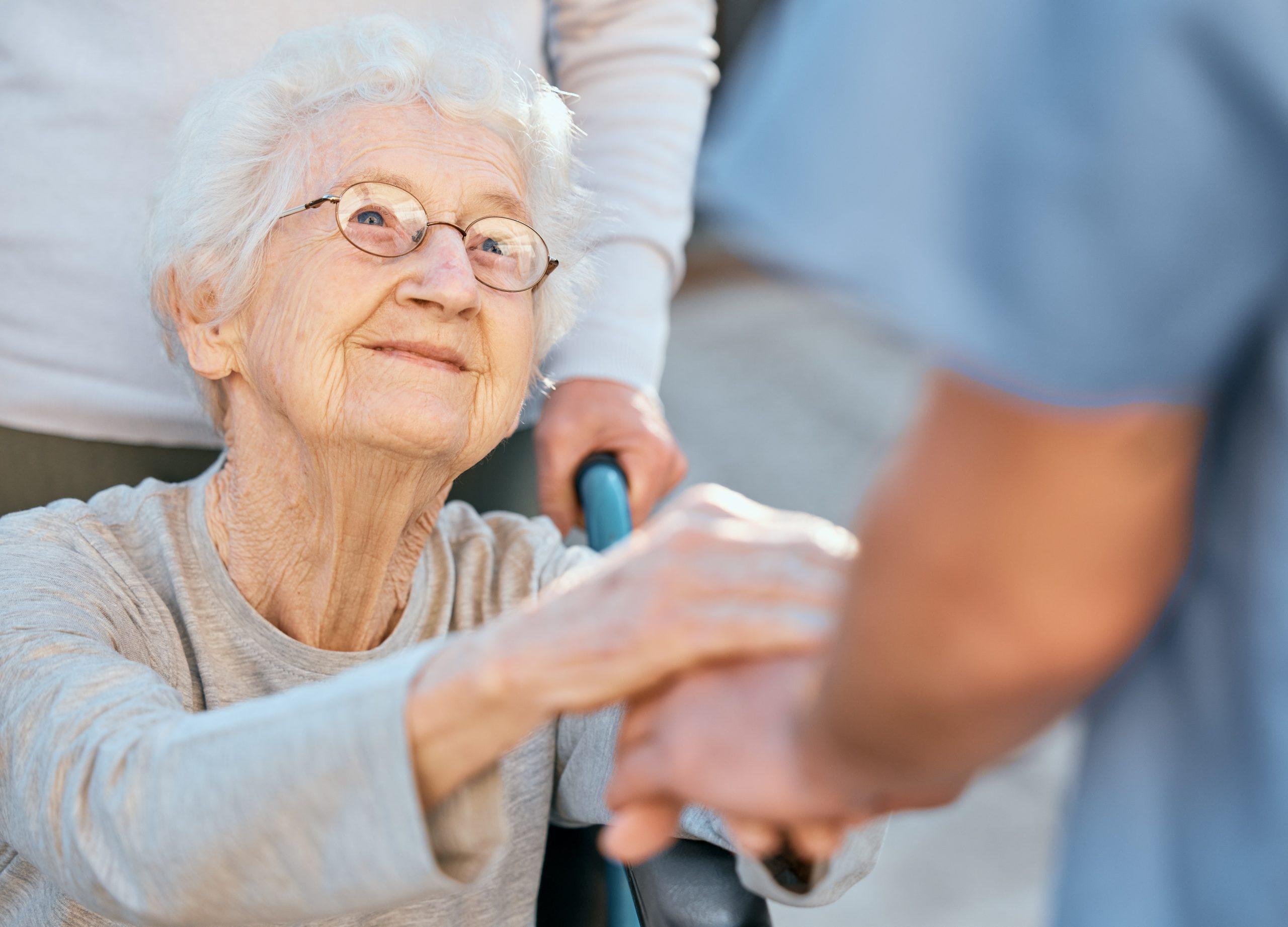 senior woman in wheelchair