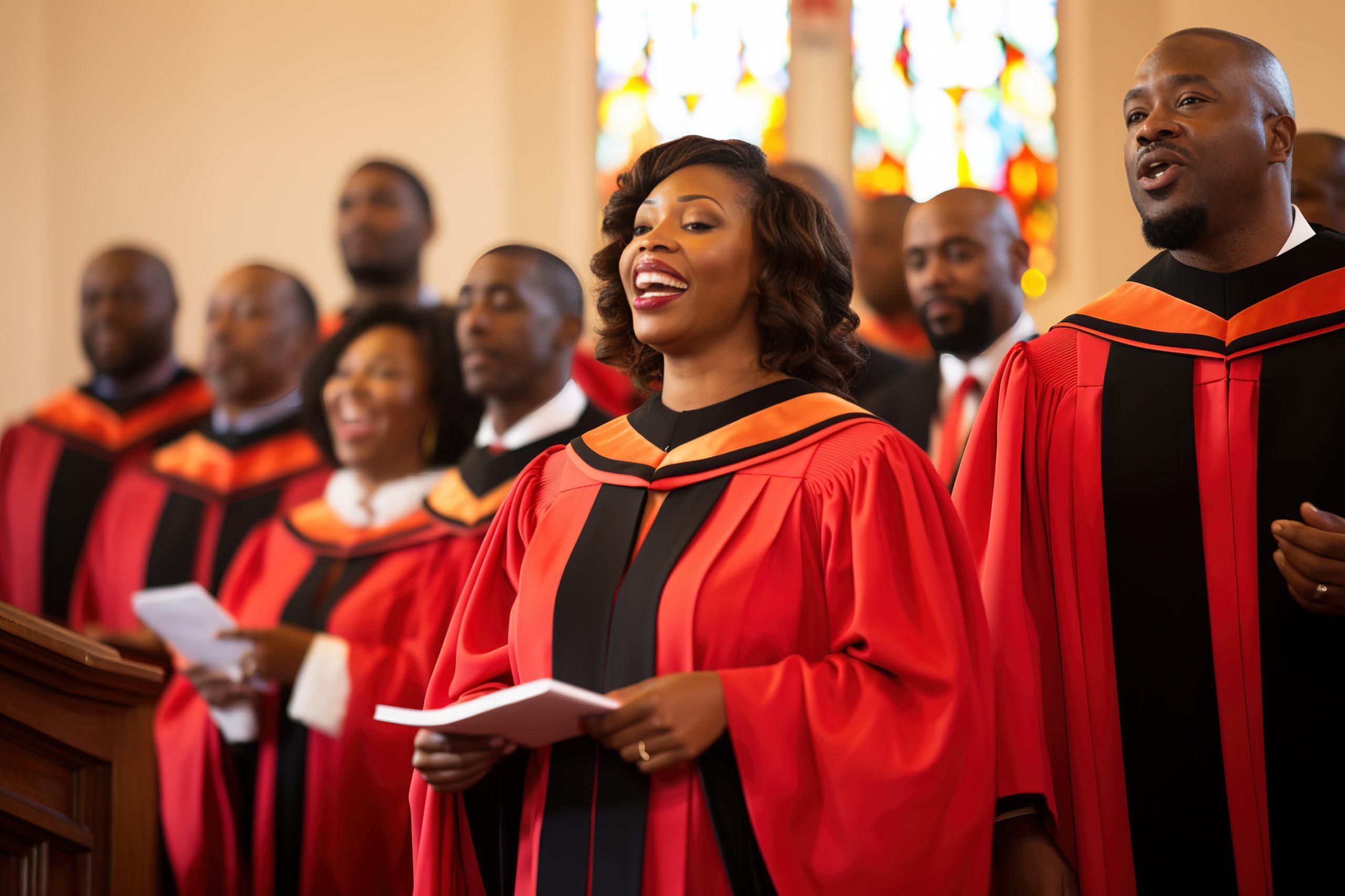 Group Of Christian Gospel Singers Praising Lord Jesus Christ