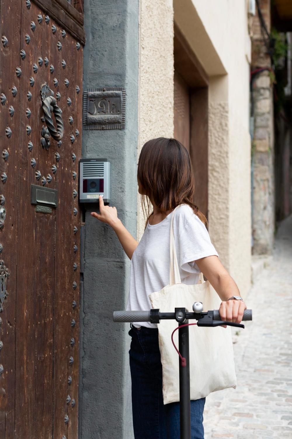 women trying to open the doors writing a code