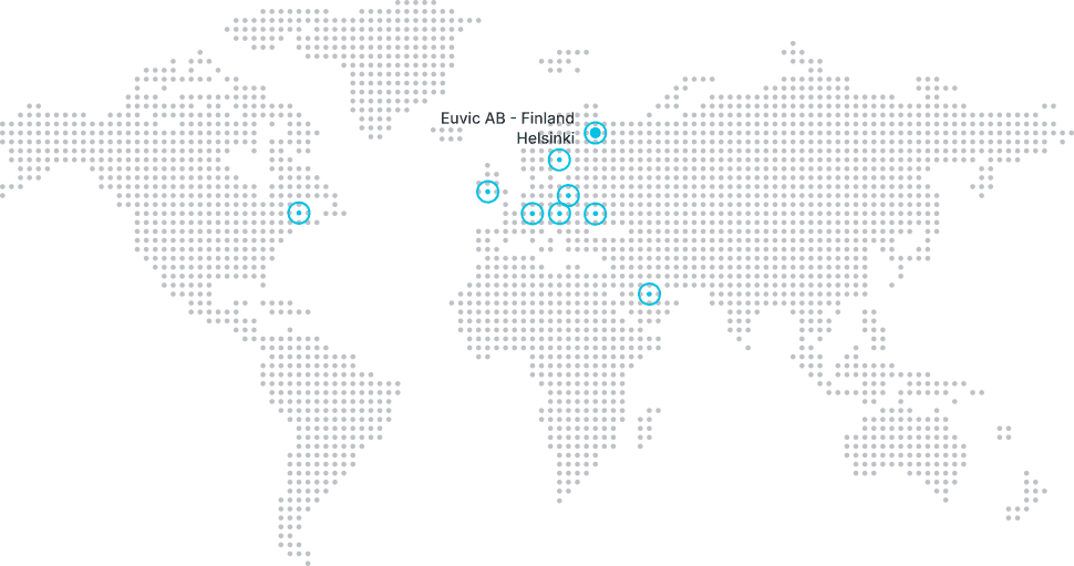 location of euvic ab finland helsinki on the world map