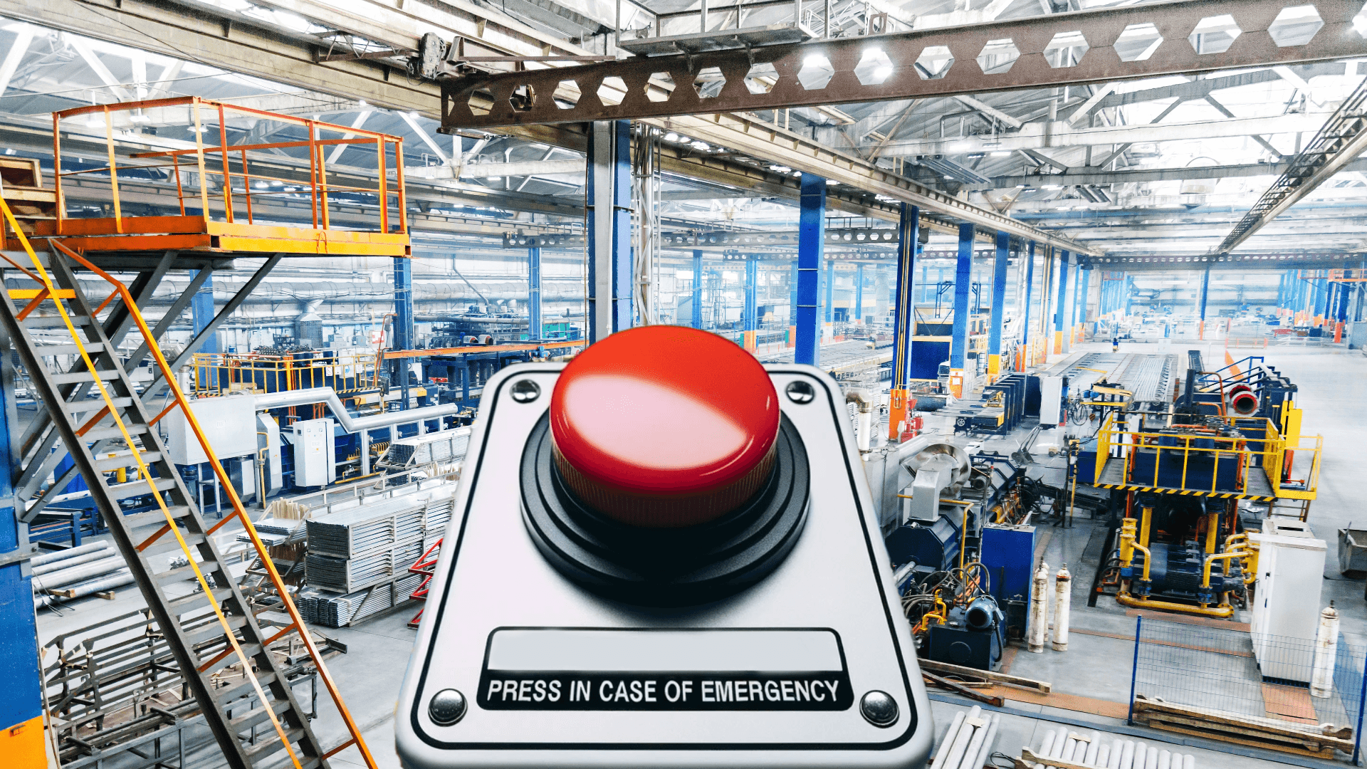 emergency button in the production hall