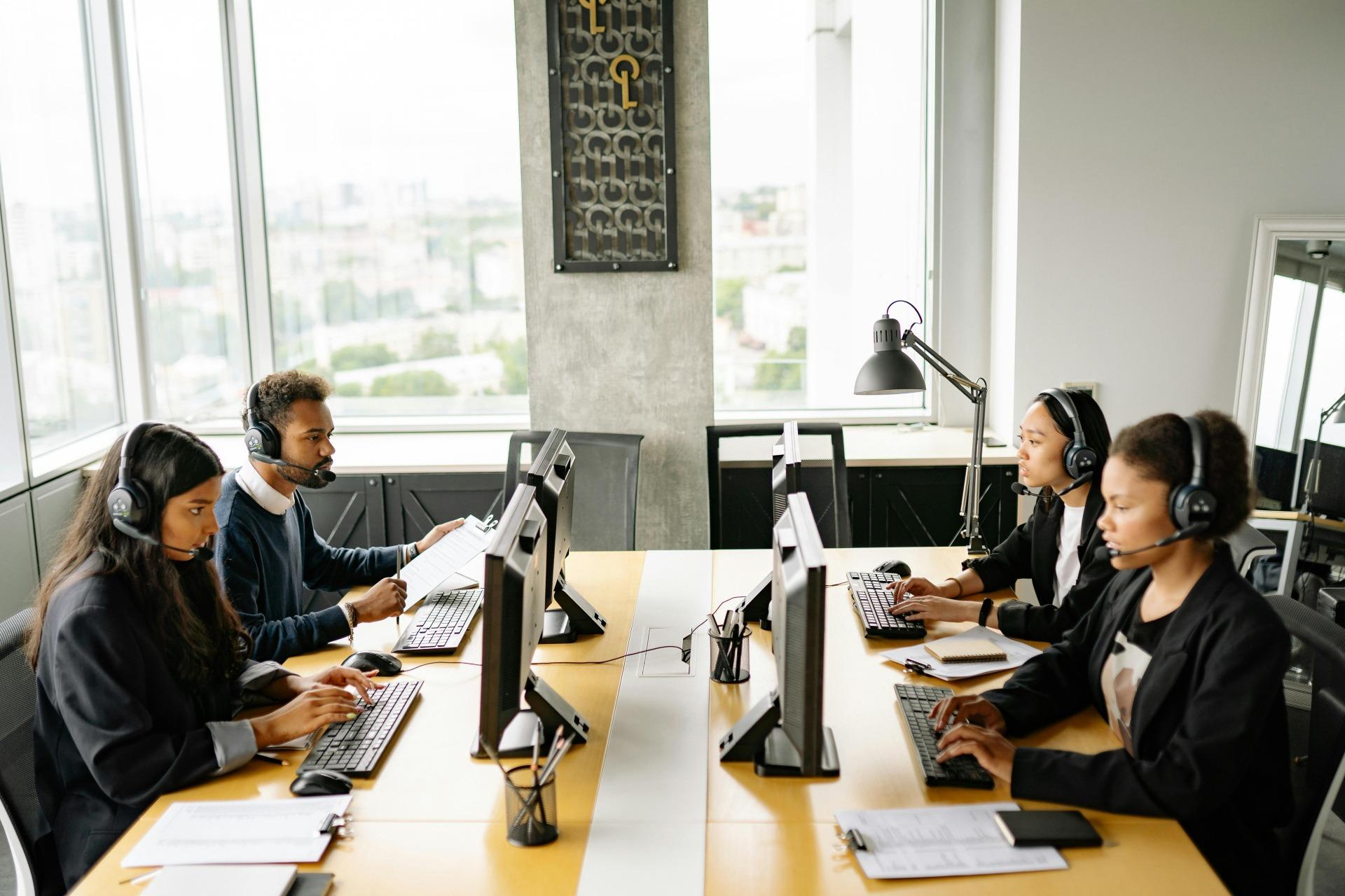 team working in the office